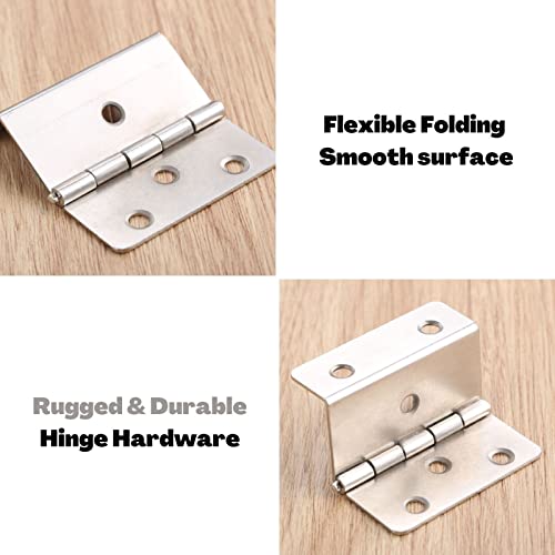 2Pcs Vintage Hinges With 12 Screws Three Fold Retro Hinge Hardware For Door, Cabinet, Furniture, Vintage Jewelry Chest, Silver #TOP3