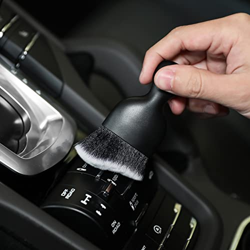 Image of AOCISKA Car Interior Detailing Brush,Soft Bristle Cleaning Brush Car Detailing Brush Dusting Brush,Car Interior Cleaning Tool,Auto Detail Brush Car Dash Duster Brush (Black&White)