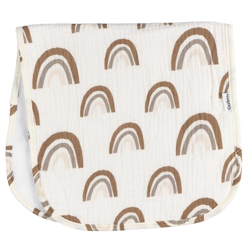 Image of Gerber Baby Boys & Girls Muslin Burp Cloths, Multi Rainbow, Large Size 20 inch x 10 inch