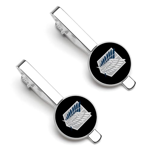 ネクタイピン 進撃の巨人 調査兵団 自由の翼 タイピン 2本セット メンズ タイクリップ ビジネス アクセサリー 高級 銅製 おしゃれ 日常仕事 入学式 卒業式 冠婚 葬祭 結婚式等 父の日 プレゼント