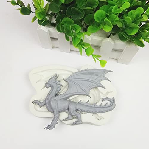 Jillpes, Dragon Silicone Molds For Resin Casting And Polymer Clay, Animal Fondant Cake, Moulds For Chocolate, Gummy, Soap, Jewelry Making, White, 5.5X3.34X0.7 In, Dragon Silicone Mold J04272021 #TOP5