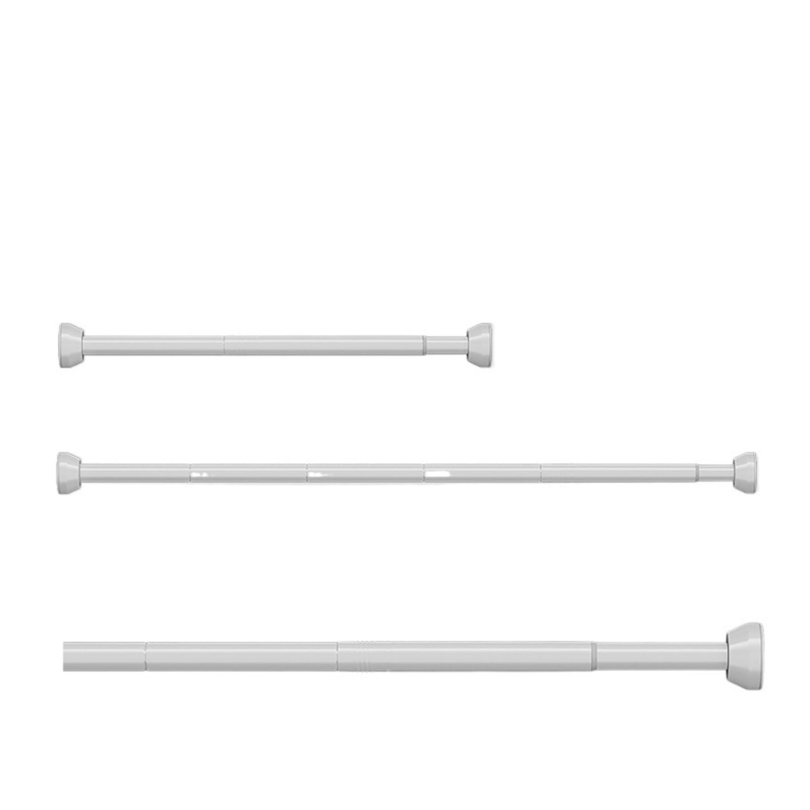 Adjustable Stainless Steel Clothes Drying Rack No-Drill Telescopic Pole Curtain Rod for Balcony Bathroom for Wardrobe and Cloakroom(White65-215CM)