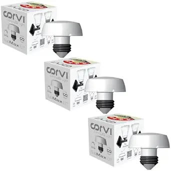 CORVI LED Bulb | 9 Watts illumination using 6 Watts power| Industry?s Best 4 star Rated Energy Saving LED Bulb | E27 Base, Compact, Non-Protruding, Dimmable | 3000K Warm White (Pack of 3)