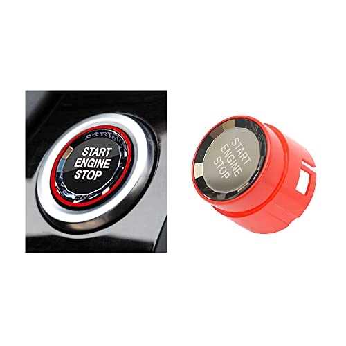HIBEYO Botón de arranque de plástico ABS para Serie 1, 2, 3, 4, 5, 7, X1, X3, X4, X6, tapa de encendido, botón decorativo, botón de cristal, botón de inicio, color rojo Cover