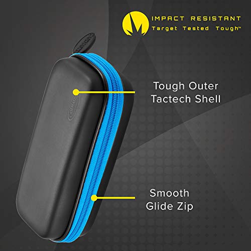 Casemaster Sentry 6 Dart Case Slim, Holds Extra Accessories, Tips, Shafts And Flights, Compatible With Steel Tip And Soft Tip Darts, Impact & Water Resistant Tactech Shell, Blue Zipper #TOP5