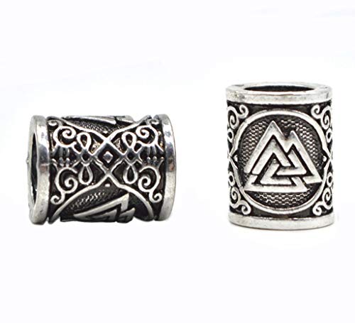5pcs Norse Viking Rune Scandinavian Beads for Pendant Bracelet for Hair Beards Maiking