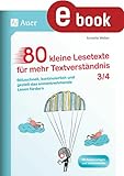 auer verlag referendare  80 kleine Lesetexte für mehr Textverständnis 3/4: Blitzschnell, kontinuierlich und gezielt das sinnentnehmende Lesen fördern (3. und 4. Klasse)