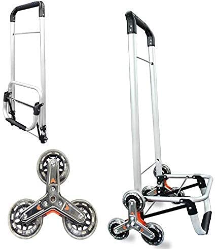 Multifunktionaler Einkaufswagen aus Aluminium, Treppensteiger mit 6 runden faltbaren Rollwagen, Aufbewahrung, Sackkarren… – Bild 8