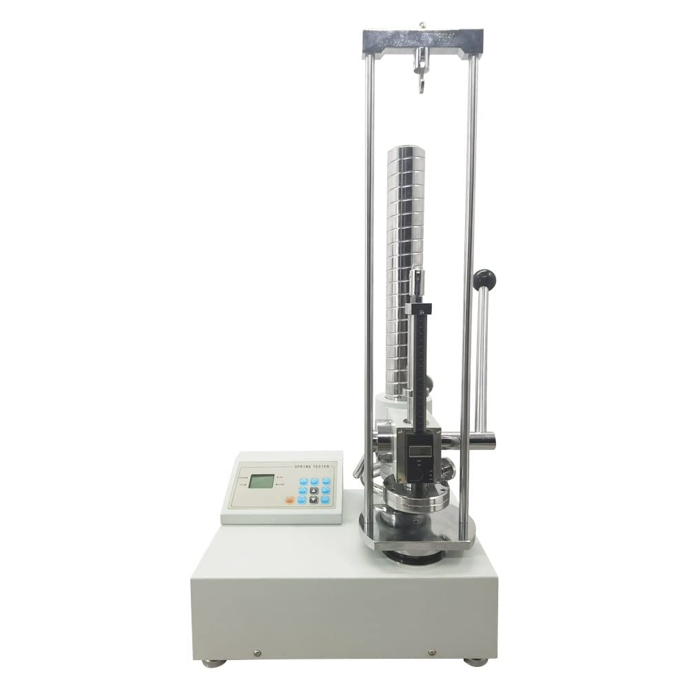EQCOTWEA 5000N Spring Tension Test Machine Digital Display Manual Spring Clamping Plate Spring Tension Tester Spring Extension Compression Testing