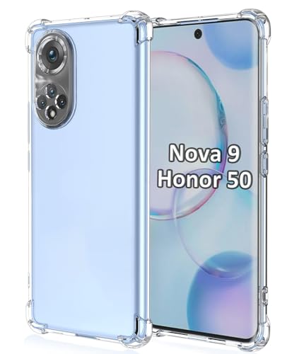 USTIYA Case for Honor 50 / Huawei Nova 9 Case Clear TPU Four Corners Protective Cover Transparent Soft funda
