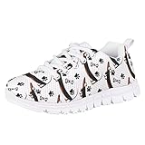Hawapod Dog Paw White Boys Girls Sport Running Hiking Sneakers Little Girls' Cheerleading Shoes Kids Athletic Lace Up Non Slip Sneakers Flat Platform Shoe