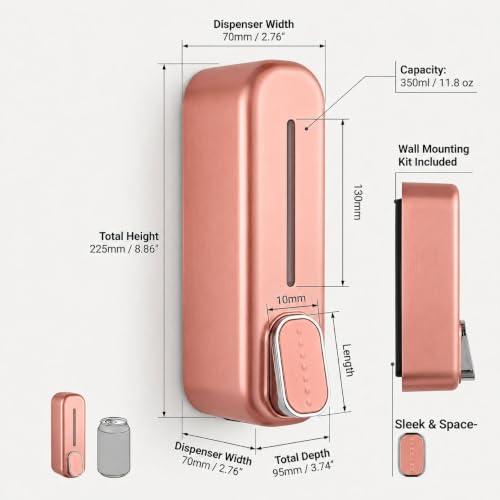 Image of Soap Dispenser 400ml No-Drill Adhesive Wall-Mounted Dispenser, Durable ABS Plastic, White Dolphin Design Dispenser for Kitchen, Hand Wash, Shower Gel & Sanitizer
