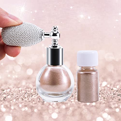 Erinde Body Glitter Spray -for Hair Body, Shimmering Spray Powder Sparkle Powder Face High Gloss Spray Highlighter Loose Powder Makeup Spray for Women Hair Nails Makeup #2 Champagne Gold
