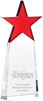 Vista 9 de Baudville Trofeo grabado – Cristal – Torre con estrella en la parte superior – Premio para empleados – Grabado personalizado de hasta cuatro líneas