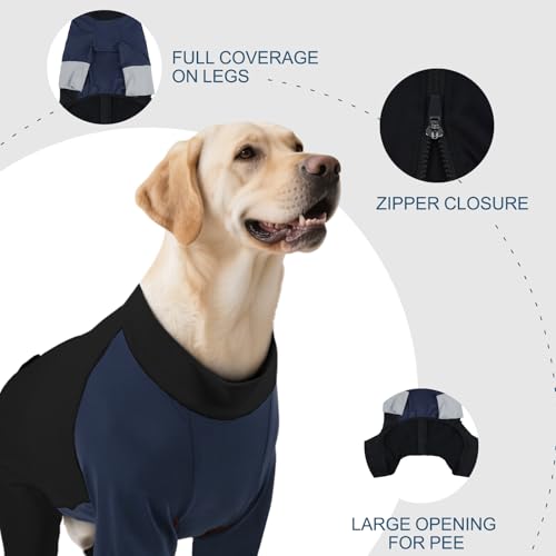 Image of ROZKITCH Dog SPF Shirts 50 UV Blocking Shirt, Summer Cooling Vest for Large Breeds, Stretchy & Breathable Fabric Dog Sun Protection Clothing, Perfect for Outdoor Activities Blueblack 3XL