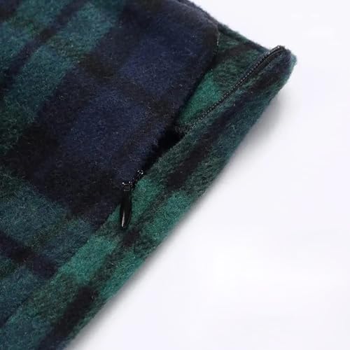 Kinghua Womens Wool Plaid Mini Skirt Fall Winter High Waisted Bodycon Pencil Skirt - Image 5