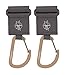 LÄSSIG Attacco per passeggino (2 pezzi) Gancio in velcro moschettone Gancio per passeggino Gancio per la spesa in metallo/Stroller Hooks with Carabiner anthracite immagine