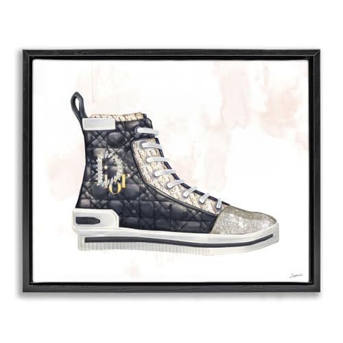 High Top Sneaker Glam Fashion, 17 x 21 Inch Canvas in Floater Frame