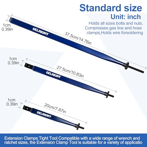Image of Upgrade Extension Clamps Tight Tool, Versatile Vise Grip, Narrow Space Use | Holds Nuts /Bolts /Hose /Compresses Gas Lines Clamps Tight Tool, Adjustable Jaws, 3 Different Lengths Extension Clamp Tool