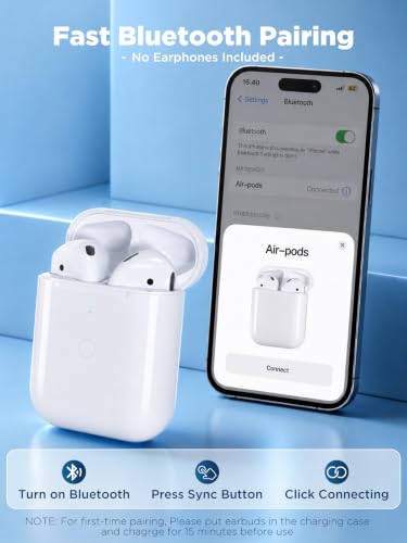 Image of Replacement Charging Case Compatible with AirPods 1st /2nd Generation, Charging Case Only, Earbuds Not Included (L-Port)