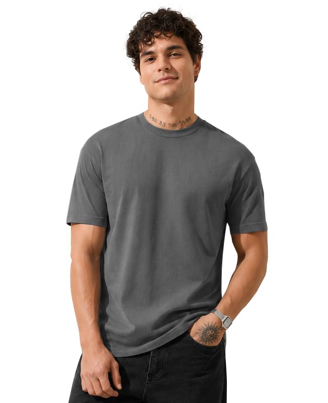 Image of Sleepynuts Men's Everyday Wear Crew Neck Regular Fit T-Shirt | Half Sleeve Solid Plain Casual T-Shirt for Men | Soft Breathable Fabric |