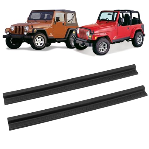 JONGCOVER Door Sill Guards Kit Rubber Door Entry Guards Protector Wrangler TJ 2 Door 1992-2006 Front & Rear TJ Door Entry Edge Threshold Protection Decor