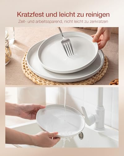 Richmount Milkyway Geschirrset,12-teiliges teller set,Steingut Geschirr Set für 4 mit Speiseteller, Dessertteller, Müslischalen, Mikrowellen & Spülmaschinenfest, Mehrfarbig