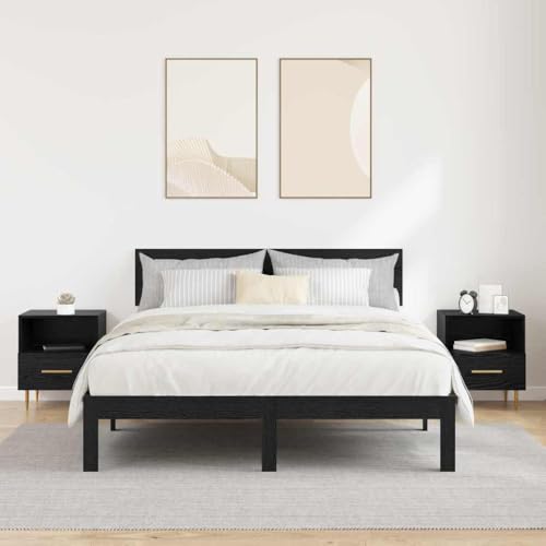 Table de chevet noir compacte pour résoudre le manque de rangement - 5