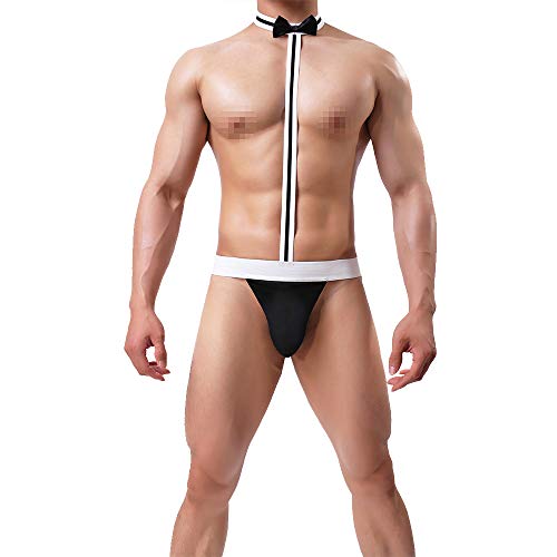 Sexy Mankini Briefs Suspender Swimsuit Swimwear Thong Underwear for Men Black, White2