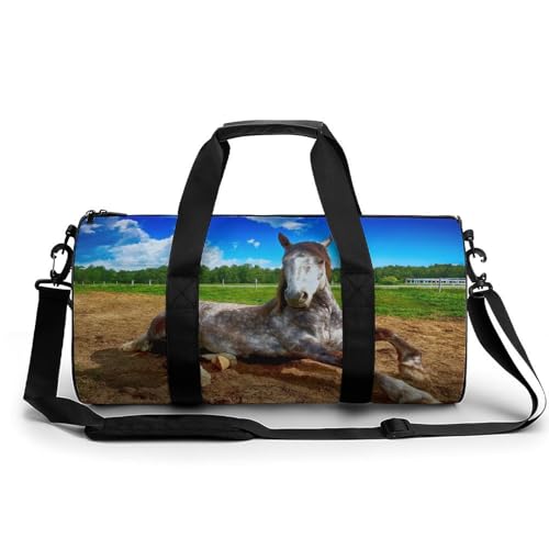 Sac de sport gym imprimé cheval ciel duffel bag avec bandoulière confort voyage