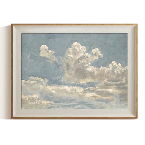 ARPEOTCY Framed Canvas Wall Art, 12x16 Inch Vintage Blue Sky