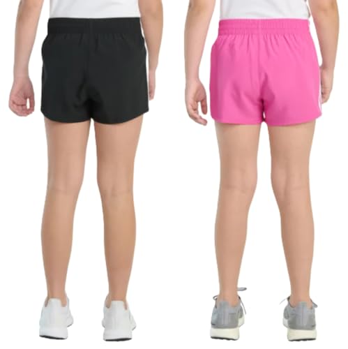 Adidas Youth 2-Pack 3 Stripes Short (US, Alpha, Medium, Regular, Black/Pink)4