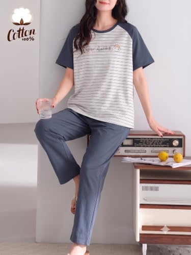 Image of Louis Luxe Womens Korean Night Dress|| Full Pyjama Set || Korean Nightsuit || Women Nightwear ||Round Neck Full Sleeve Nightsuit || Loungewear || Everyday Nightdress (ND-15)
