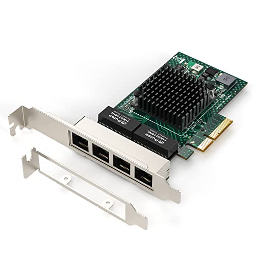Gigabit Quad Port Ethernet Server Adapter Netxtreme Bcm5719 Rj45 Quad-Port Network Card Pci Express 1000M Nic Ethernet Card With Low Profile For Windows Server/Linux/Ubuntu/Freebsd/Vmware Esx #TOP7