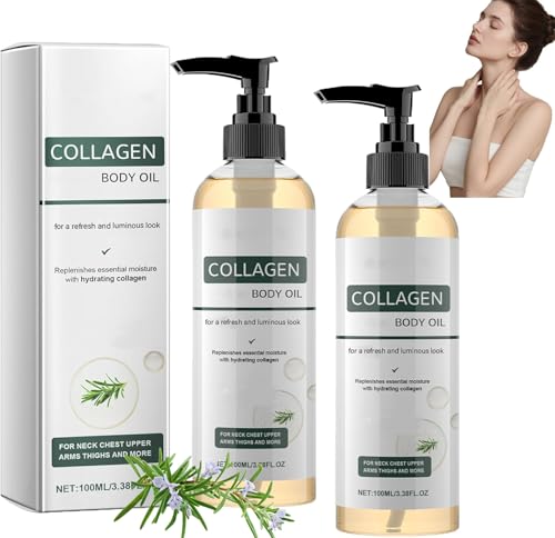 Huile corporelle liftante au collagène,Collagene huile corps pour femmes, hydratation et nutrition intenses,anti cellulite,atténue visiblement les ridules et illumine le teint (2pc)