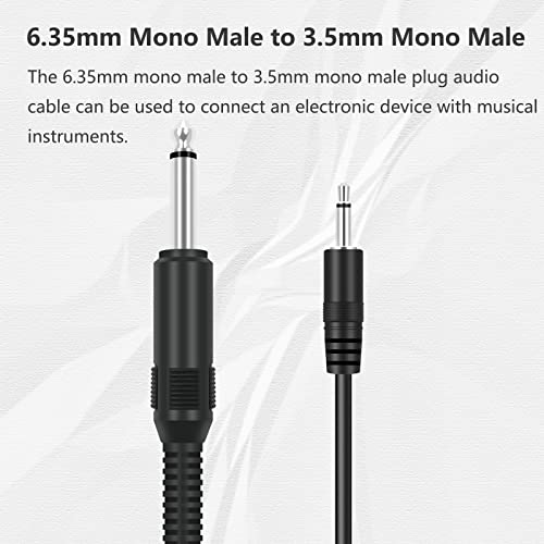 Cable adaptador audio 6ft 3.5mm a 6.35mm mono miniatura 2