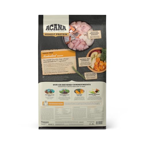 ACANA Highest Protein Grain Free Dry Dog Food Meadowland Recipe 25lb Bag