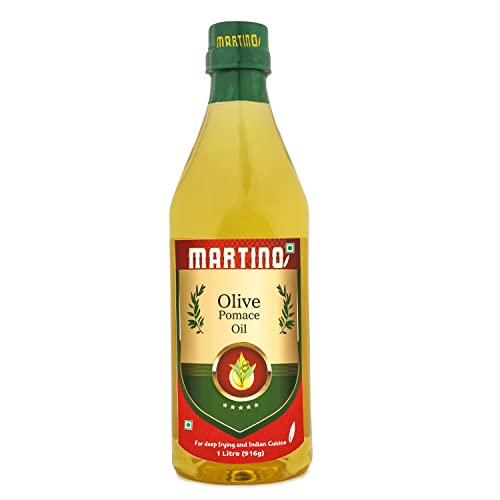 Image of Martino Olive Pomace Oil, 1L PET | Cooking Oil for Deep Frying & Indian Cuisine | High Smoke Point | Light Flavor | Daily Cooking Use