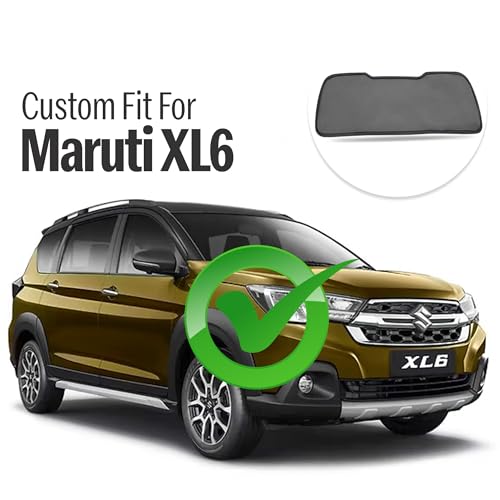 Image of Autofact Dicky Curtain for XL6 2019-2025 | Custom Fit Rear Windshield Sunshade | Foldable Mesh | Privacy & Cooling Car Accessory | Car Rear Sun Shade UV Block Easy Install Durable Black Mesh