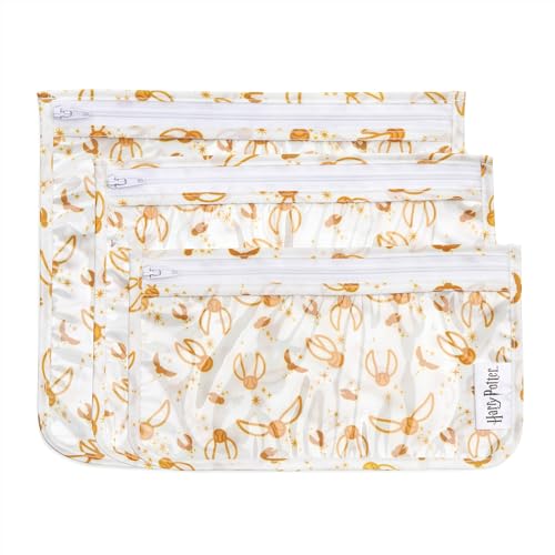 Image of Bumkins Travel Bag, Toiletry, TSA Approved Pouch, Zip Bag, Quart Size Airline Compliant, Clear-Sided, Baby, Diaper Bag Organization, Makeup, Accessories, Packing, Set of 3 Sizes, Harry Potter