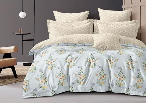 Image of Pure Cotton 3-Layered Reversible Dohar for Single Bed 60 x 90 Inches | Super Soft Lightweight AC Blanket /Quilt | All-Season Comfort & Washable Printed Cotton Dohar (Pack of 2) - Design 6