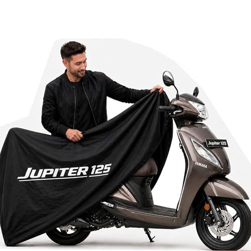 Image of Kayme Motorcycle Cover Waterproof Heavy Duty All Weather, Quad 4 Wheeler Cover Sun Rain Snow Protection (Mid-Black, Jupiter 125)