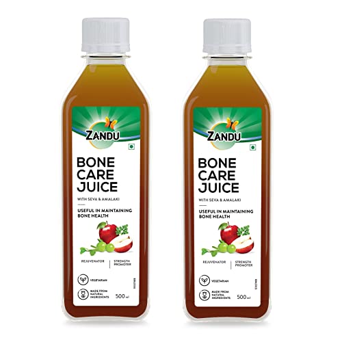 Image of Zandu Bone Care Juice - A Tasty & Healthy Wellness Drink Enriched with Natural & Ayurvedic Ingredients | Helps Maintain Bone Health | Acts as a Strength Promoter & Rejuvenator (Pack of 500 ml x 2)