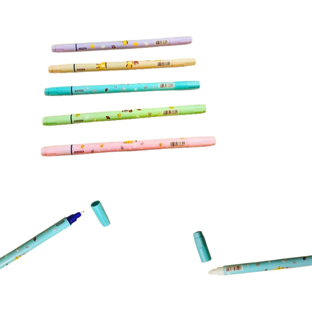 Fountain Pen Ink Eraser Pen Set with Precision Line Width Correction Tip, Pack of 5 Ink Remover Correction Pens for Blue Ink Writing, Dual Tip Eraser and Rewriting Pen,(Random Colour)-image-36