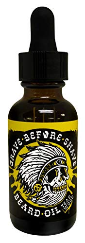Grave Before Shave Teakwood Beard Oil 1 oz. bottle with dropper top dispenser
