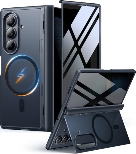 MOBOSI for Samsung Galaxy Z Fold 7 Case with Privacy Screen Protector, [Compatible with Magsafe], [Built-in Kickstand & Full Body Hinge Protection] Magnetic Slim Phone Case for Z Fold7, Black