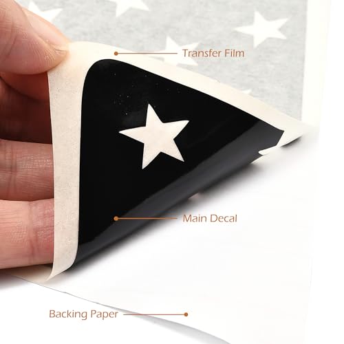 Image of American Flag Decal Car Rear Side Window Sticker Matte Black Rear Quarter Window DIY Sticker Left and Right Side Window Cling Car Exterior Decoration Accessories, for RAV4 2019-2021