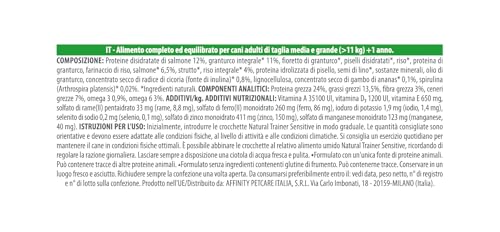 Natural Trainer Sensitive No Gluten, Hundefutter für Erwachsene Hunde mit Lachs, 3 kg