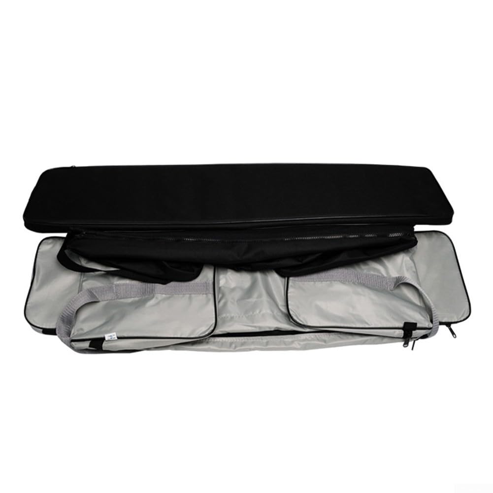 Coussin de siège de bateau gonflable et sac de rangement, sac de rangement en tissu Oxford 420D pour kayak, bateau gonflable (noir, 85 cm)