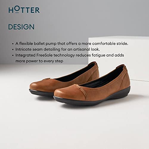 Hotter Robyn II Women's Casuals Classic Ballet Pump with Seam Detailing in Leather Narrow2
